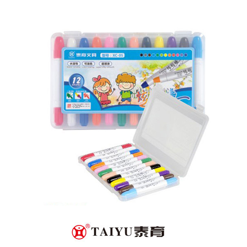 Gli studenti utilizzano Crayon 12 colori in scatola PP ed è facile da conservare e trasportare Crayon-XC 05