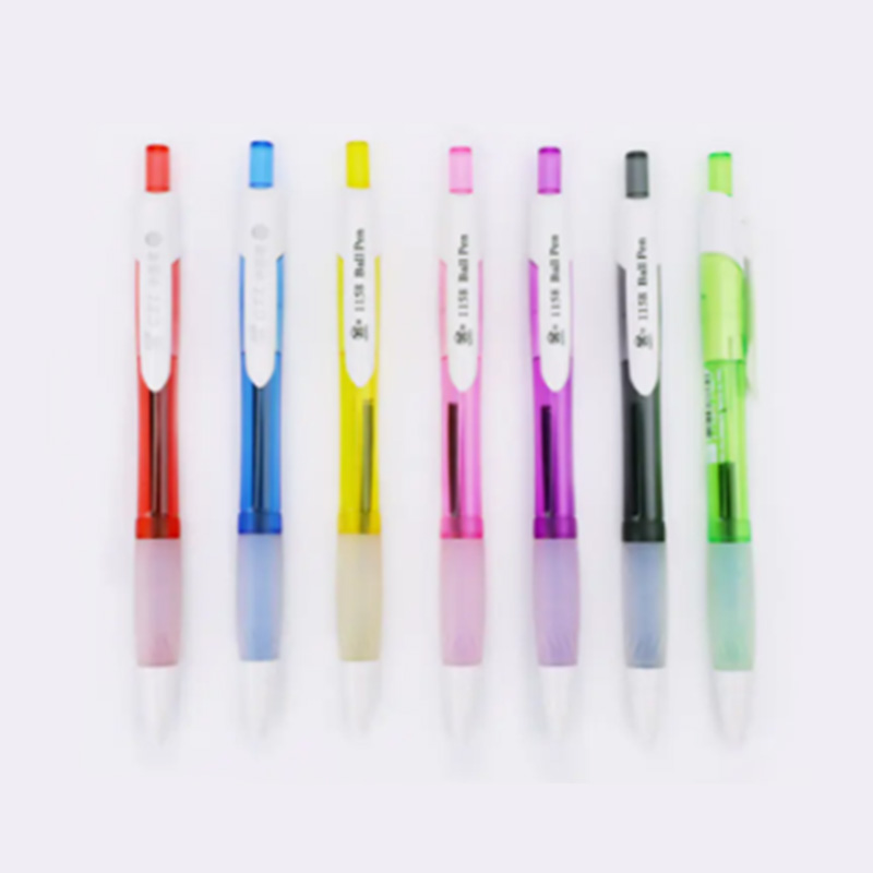 Penna a sfera per uso ufficio con portapenne a colori trasparente Penna a sfera per uso ufficio 1158